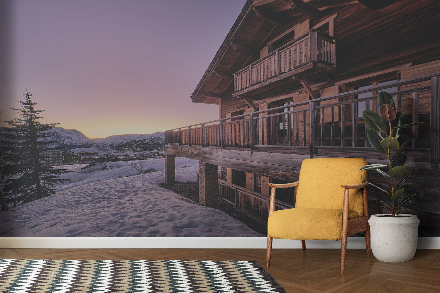 Papier Peint Chalet De Montagne