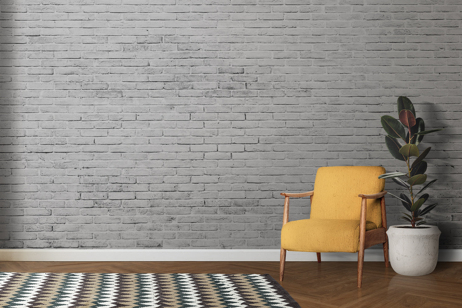 Papier Peint Effet Brique Blanche