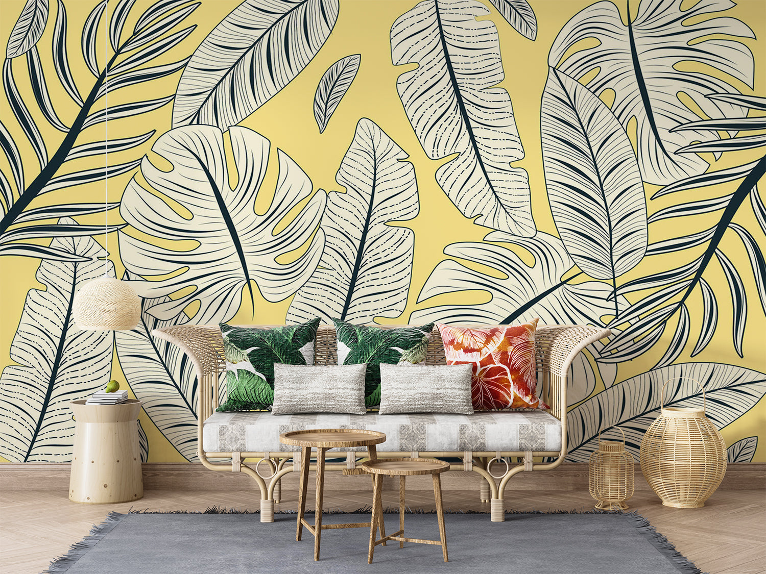 Papier Peint Feuillage Jaune