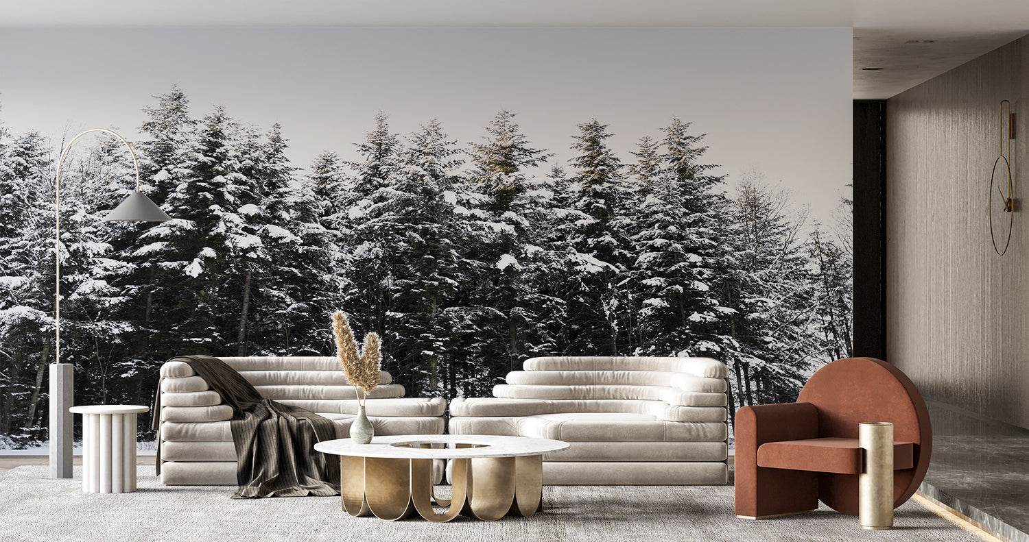 Papier Peint Foret Enneigée