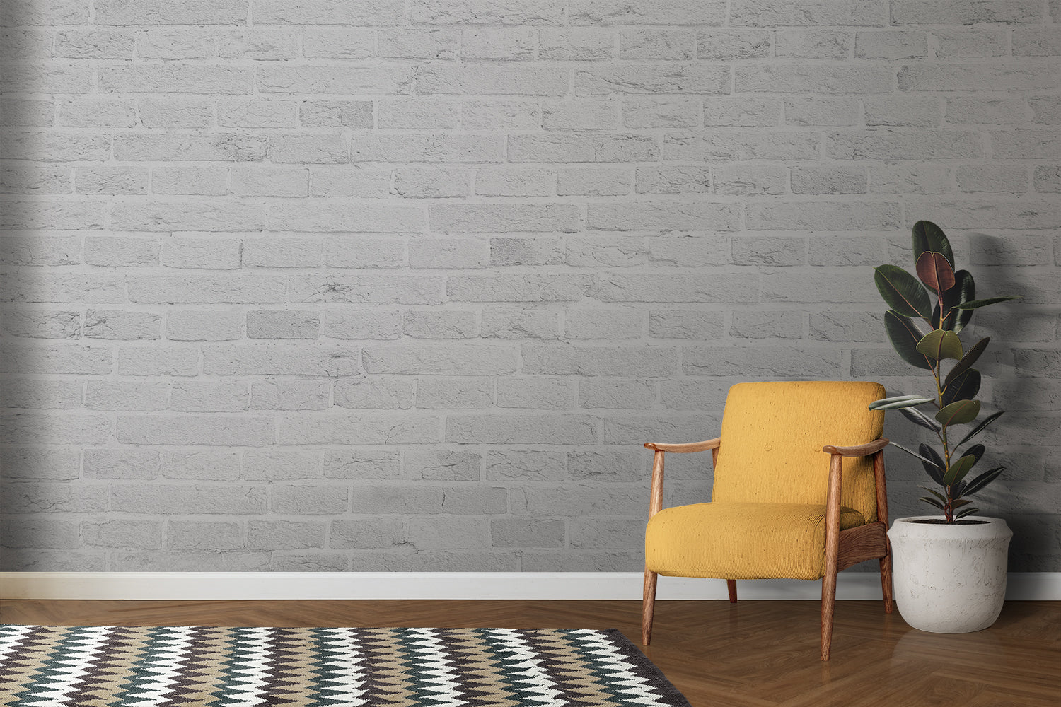 Papier Peint Imitation Brique Blanche