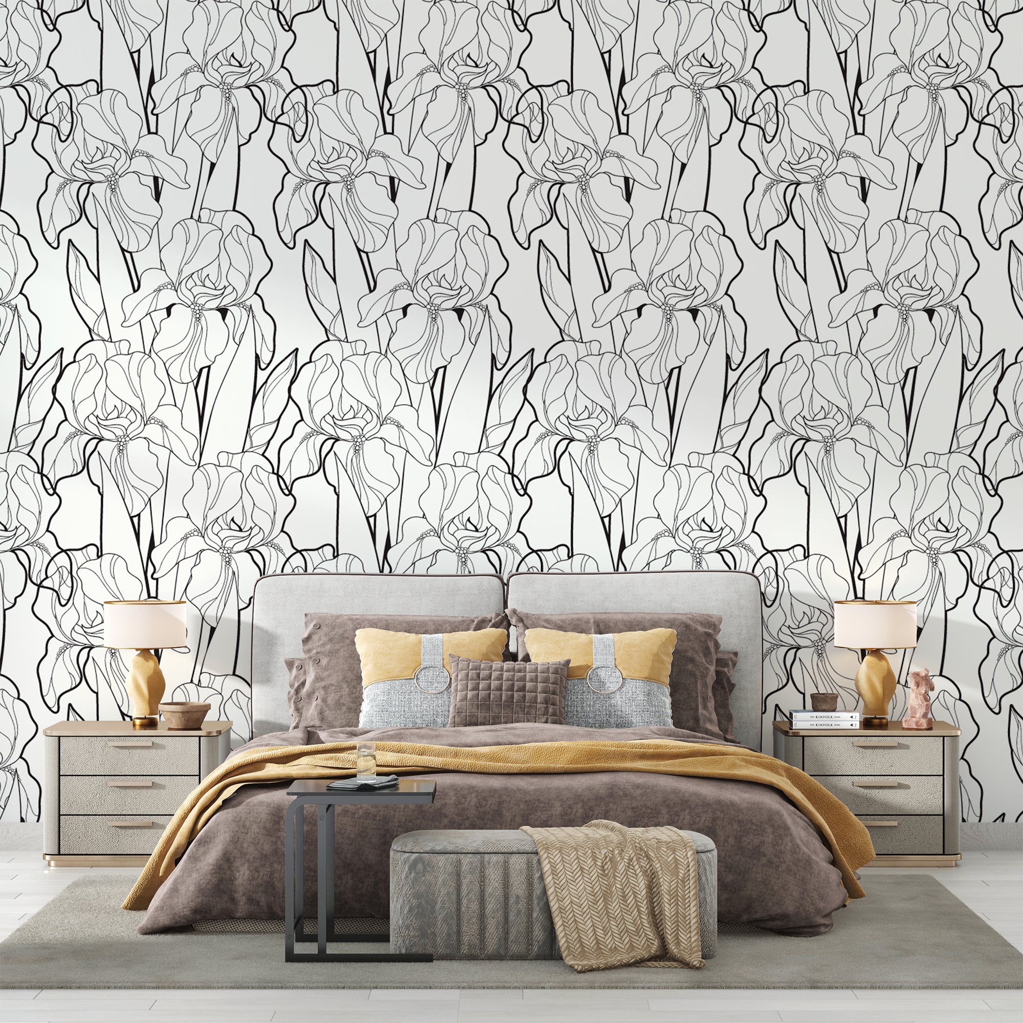 Papier Peint Noir Et Blanc Végétal