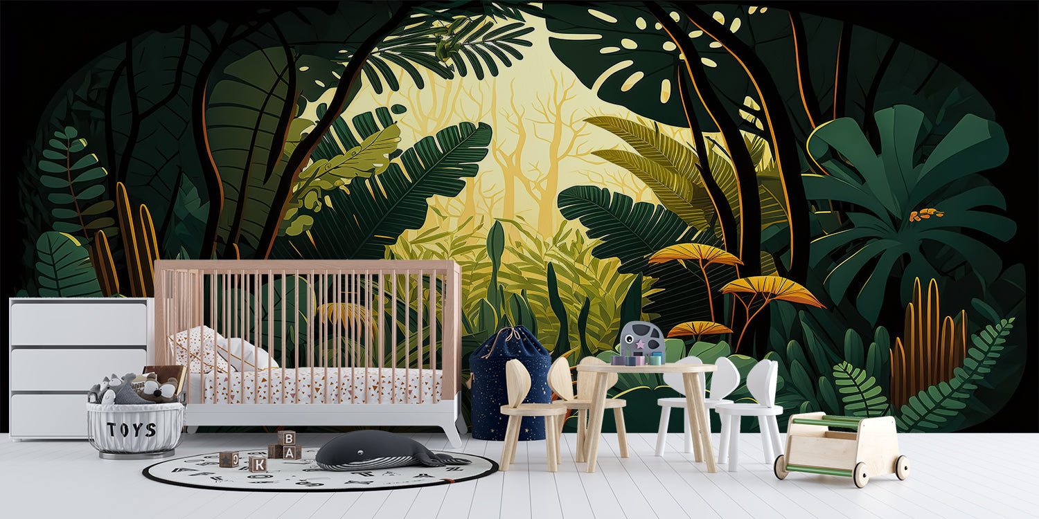 Papier Peint Trompe L’Oeil Foret Tropicale