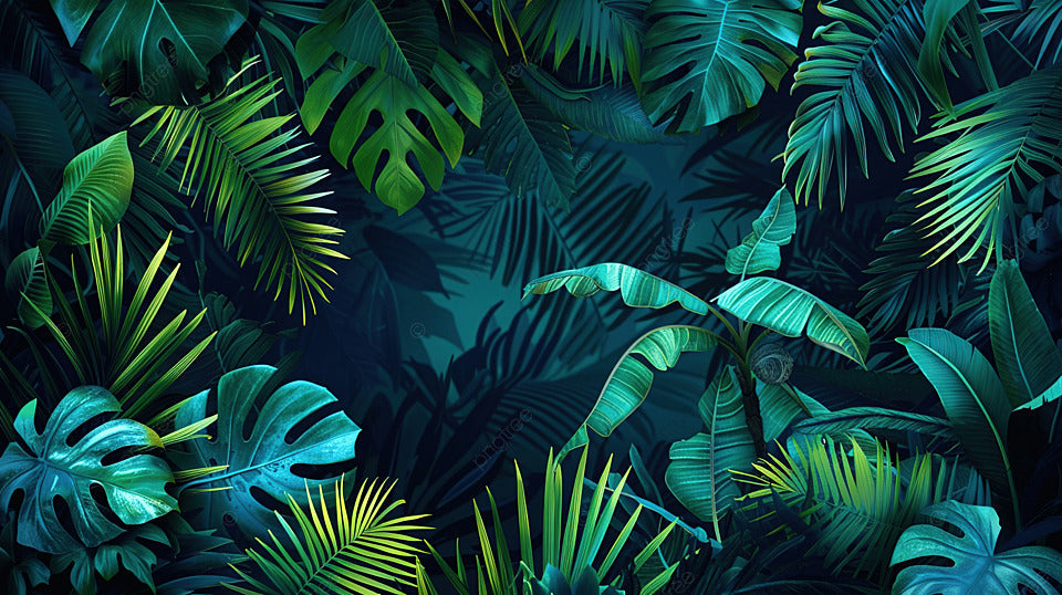 Tropical wallpaper green foliage