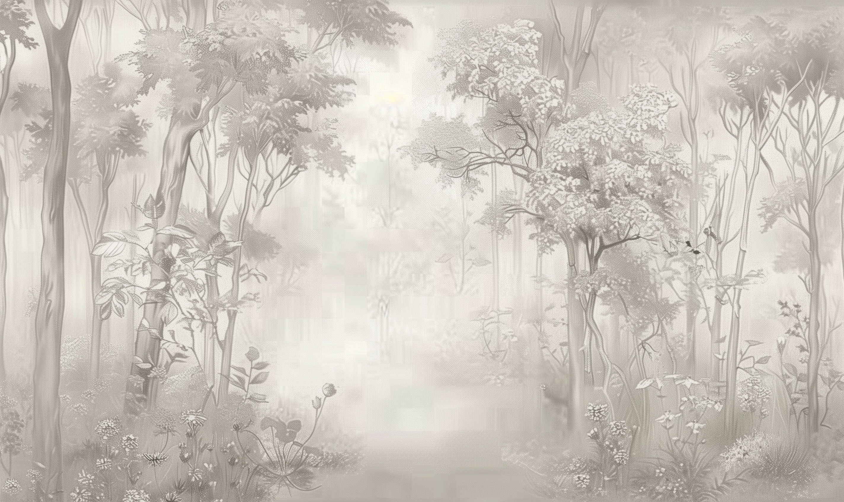 Trendy Sepia Forest Wallpaper
