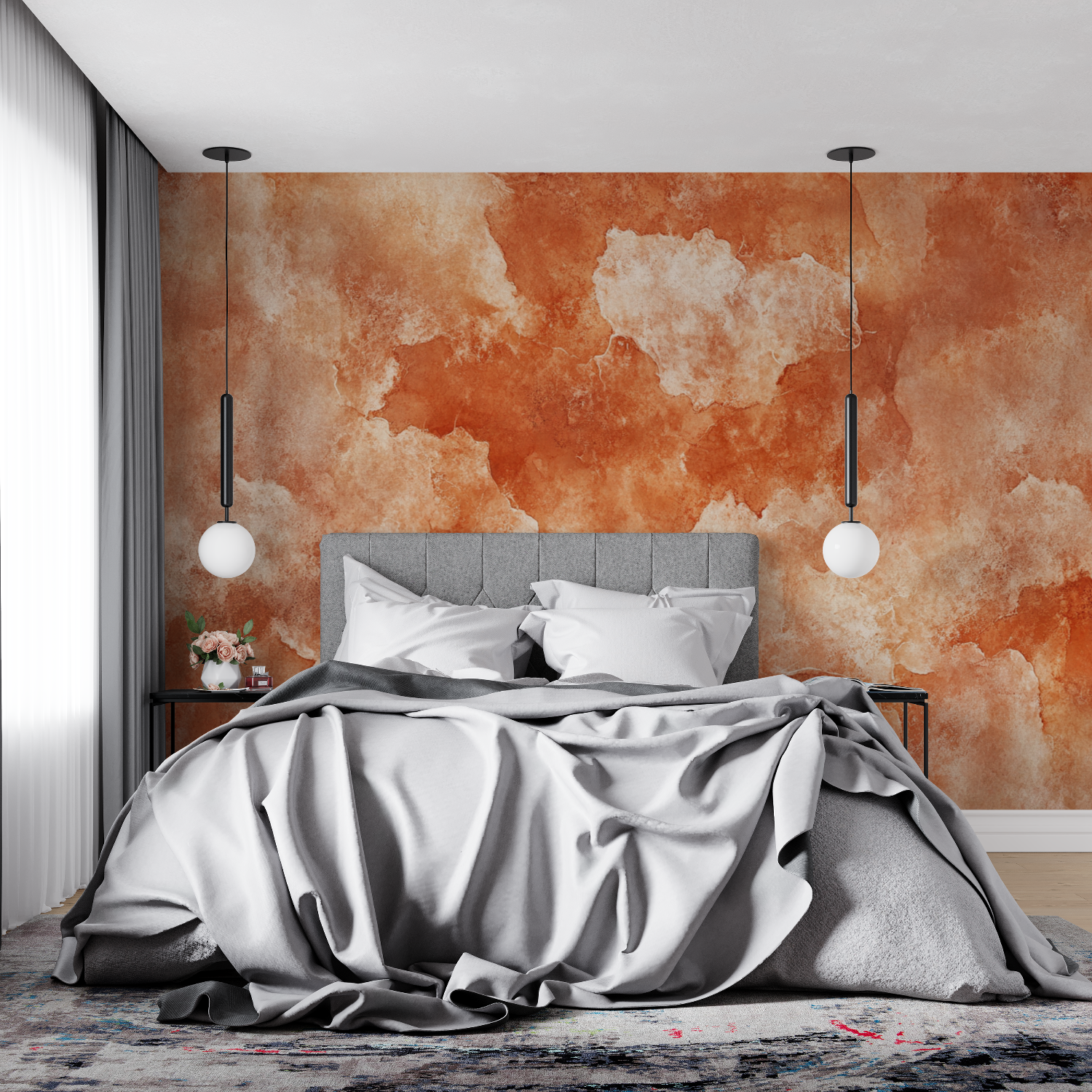 Papier peint terracotta fond abstrait artistique 4murs
