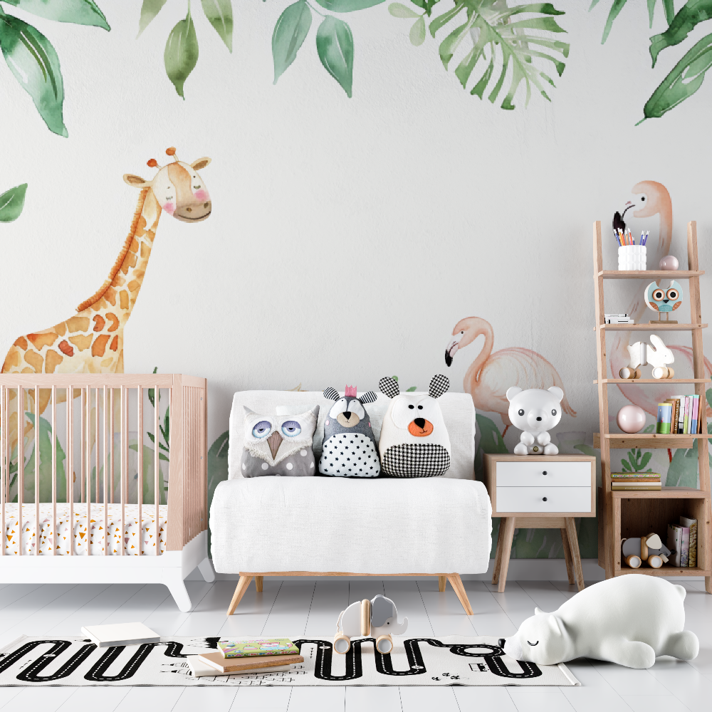 Pastelkleurig safari dieren babybehang - Second Image