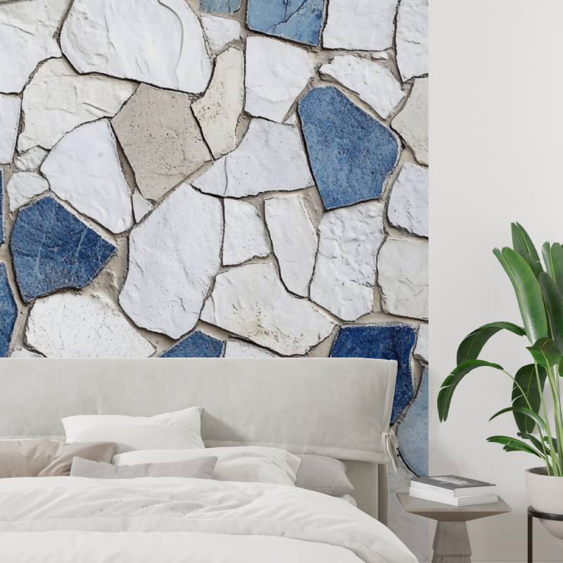 Papier peint trompe loeil salle de bain tapisserie tendance