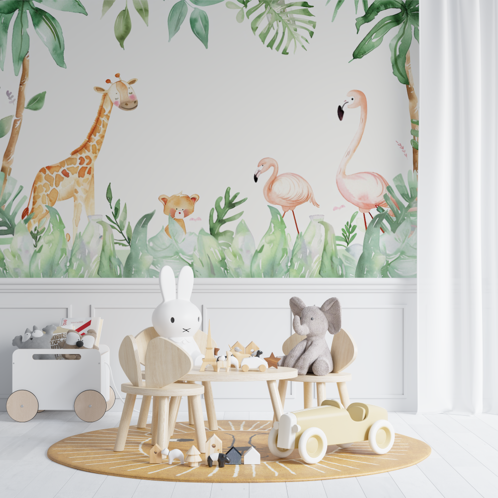 Pastelkleurig safari dieren babybehang - Second Image