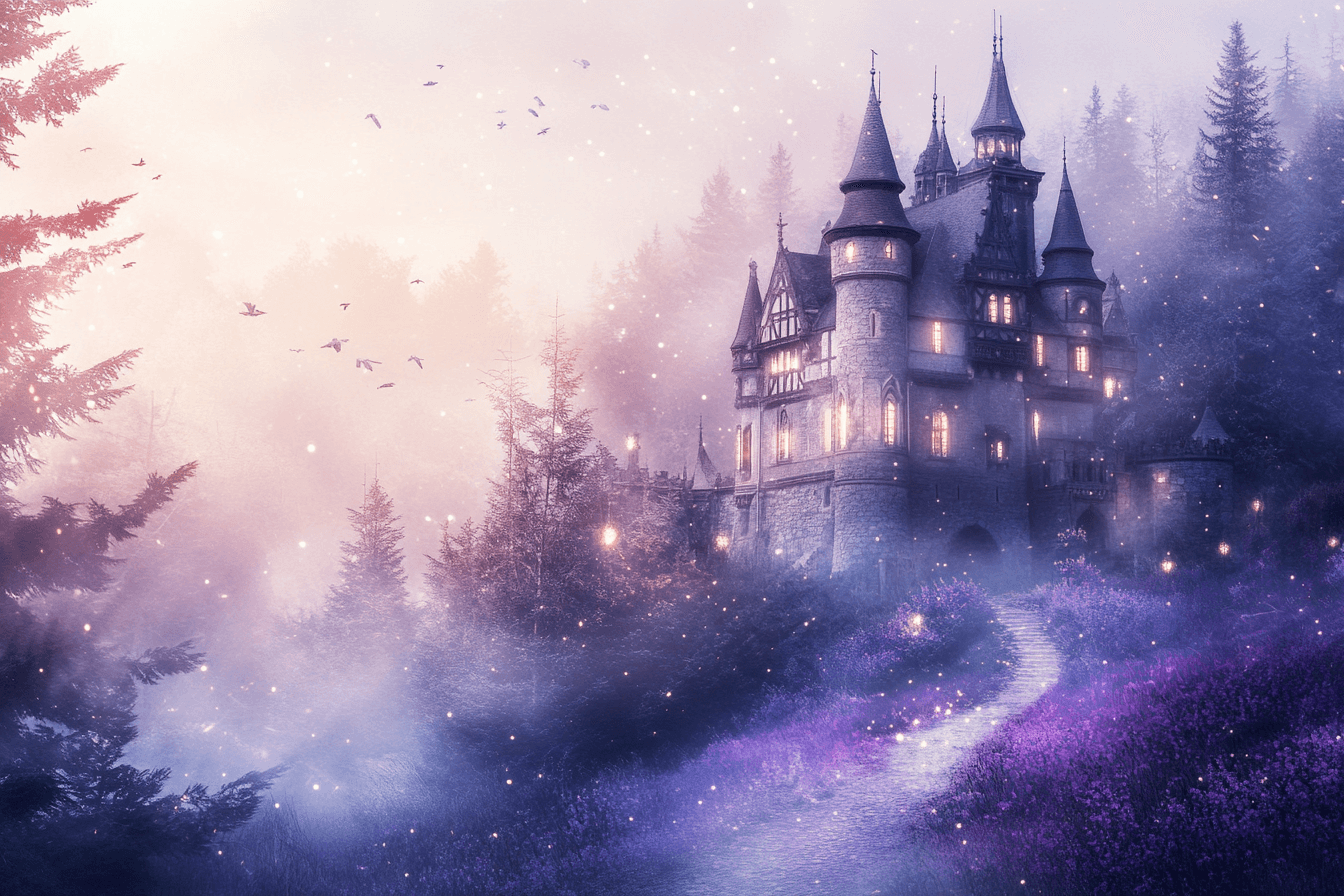 Papier Peint Princesse Château Violet