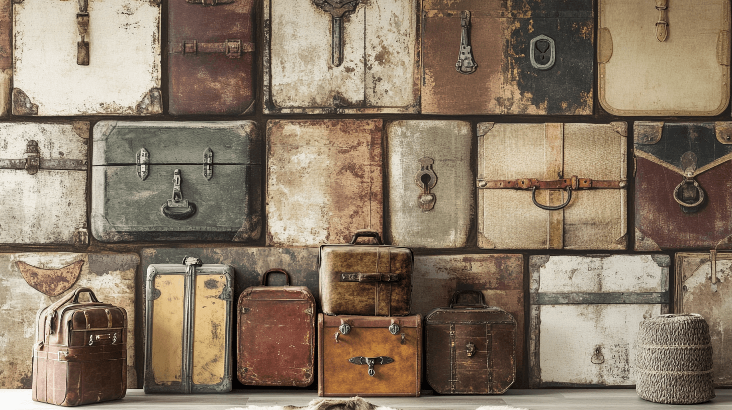 Papier Peint Vintage Vieilles Malles