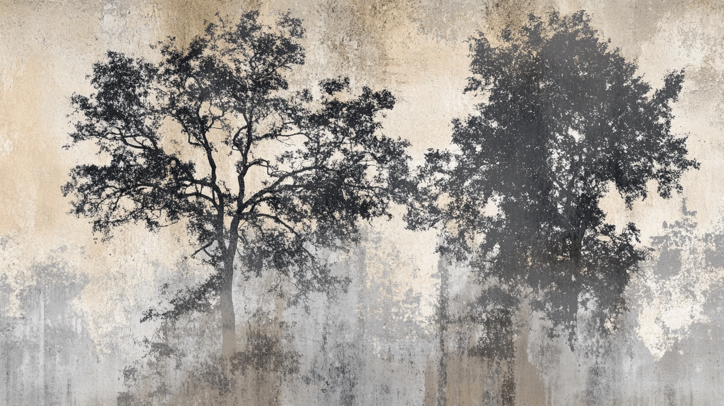 Papier Peint Arbre Sur Beton