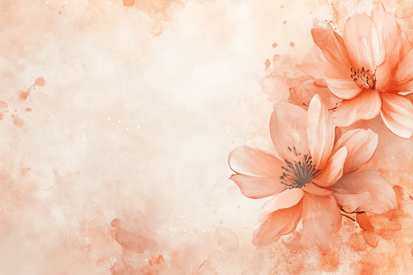 Papier Peint Terracotta Floral Aquarelle