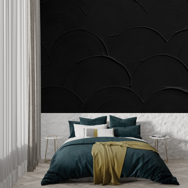 Chambre Papier Peint Noir - trompe l'oeil