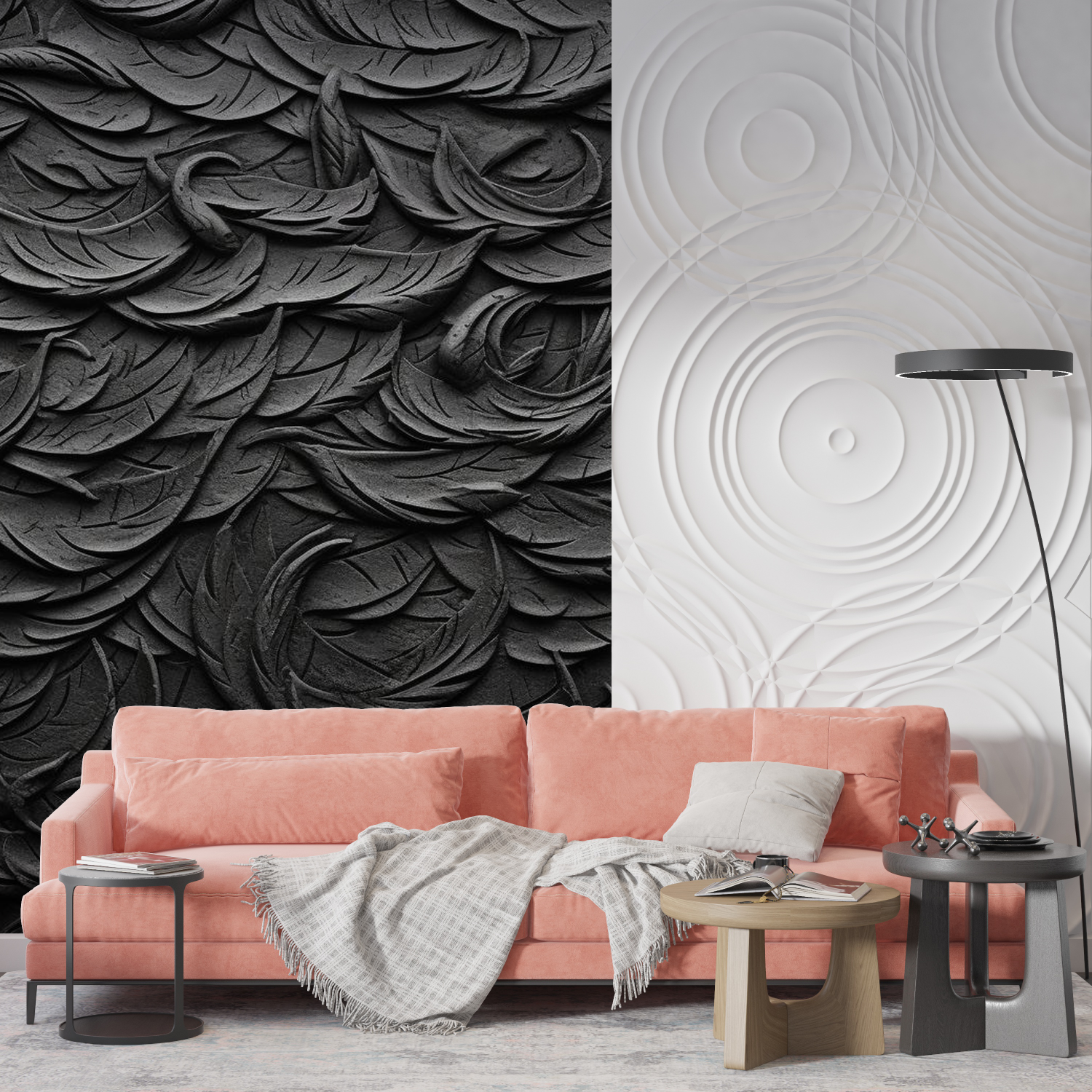 Papier Peint Relief Noir - design