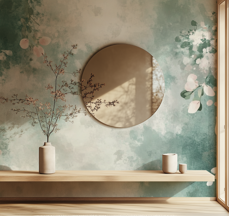 Papier peint fleur miroir