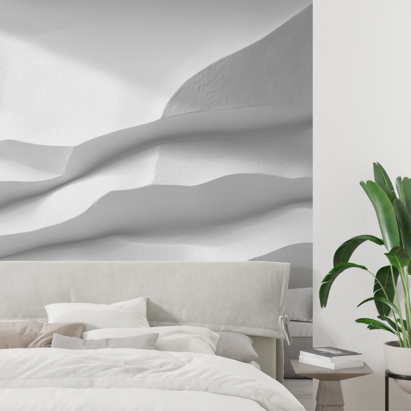 Papier peint trompe loeil pierre blanche tapisserie tendance
