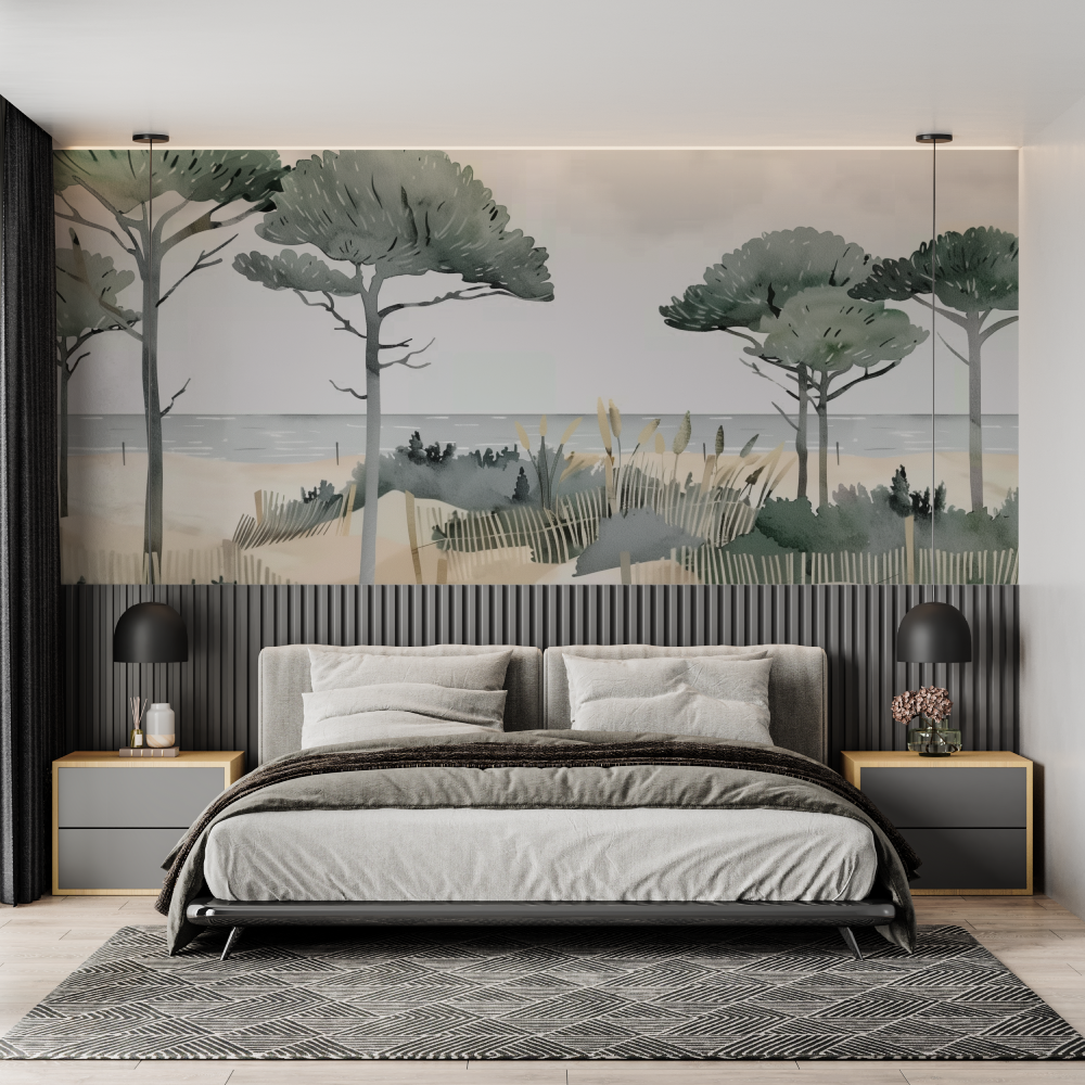 Papier peint panoramique paysag...re chambre adulte tendance