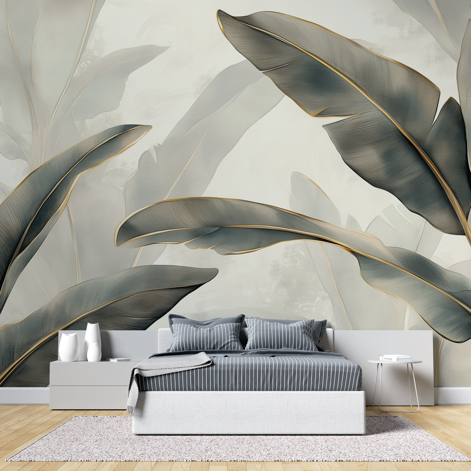 Trending banana leaf mural wallpaper tete de lit