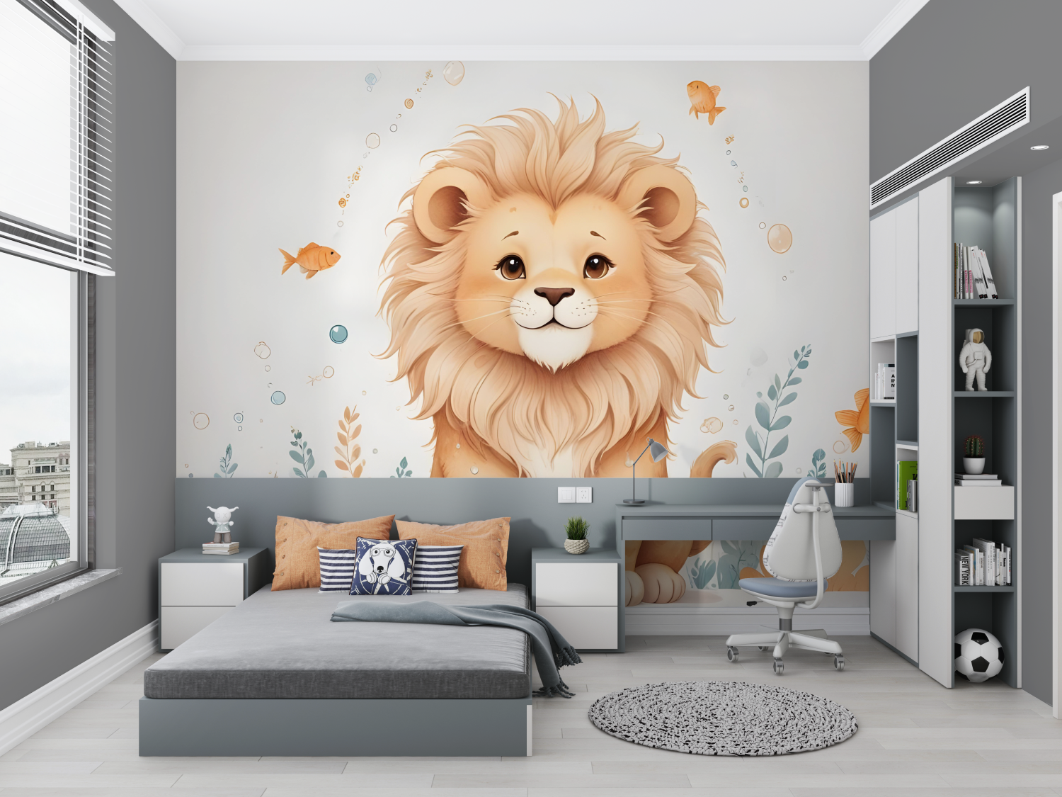 Papier Peint Enfants Lionceau - chambre petit