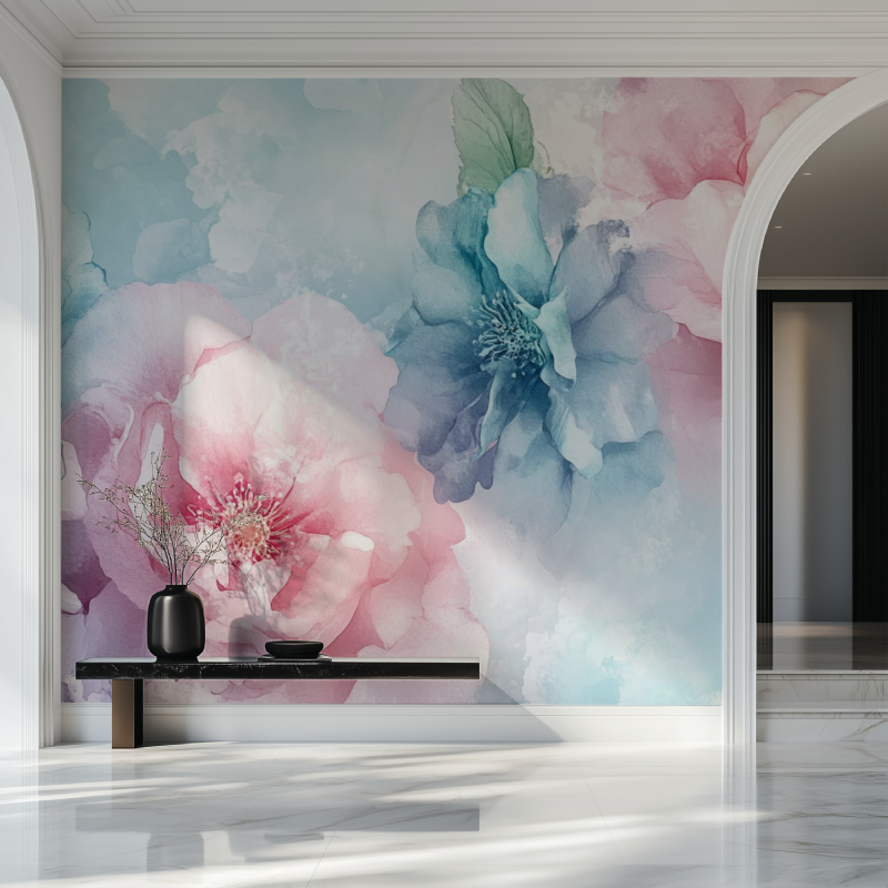Papier peint fleur geante salon beau