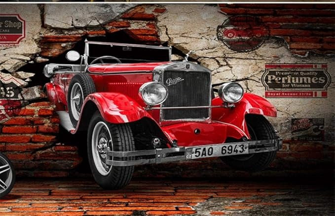 Panoramic Vintage Car Wallpaper