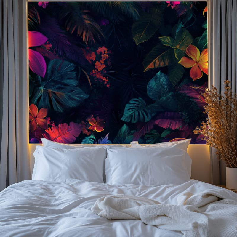 Papier peint fleur jungle chambre premium