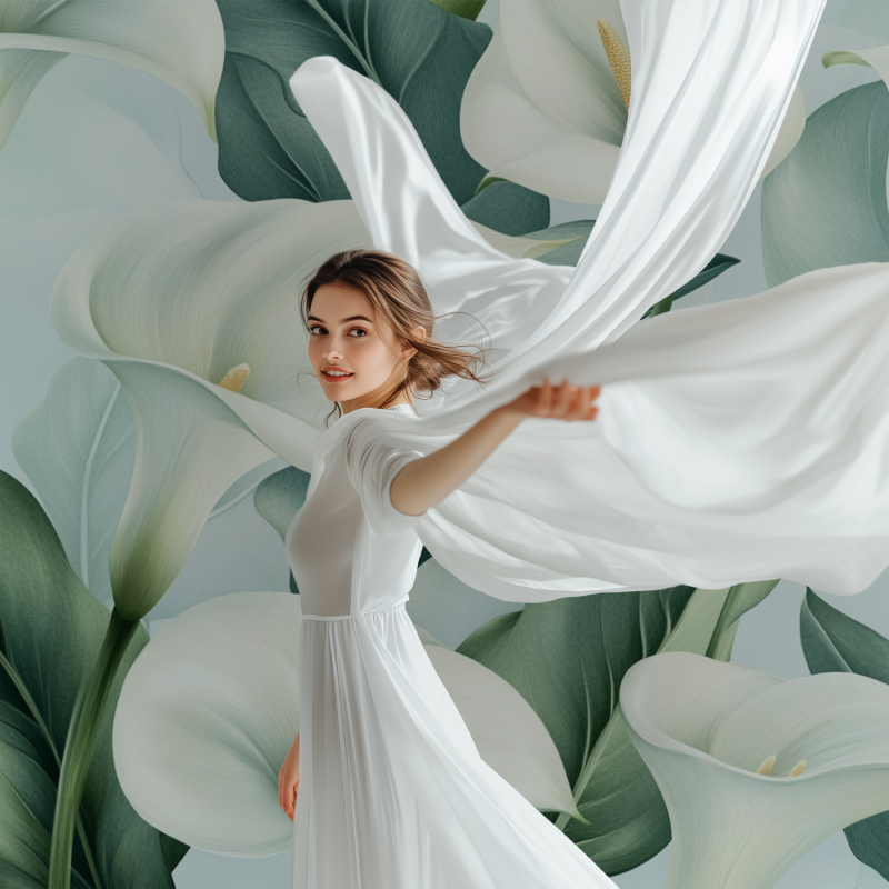 Papier peint fleur calla modele