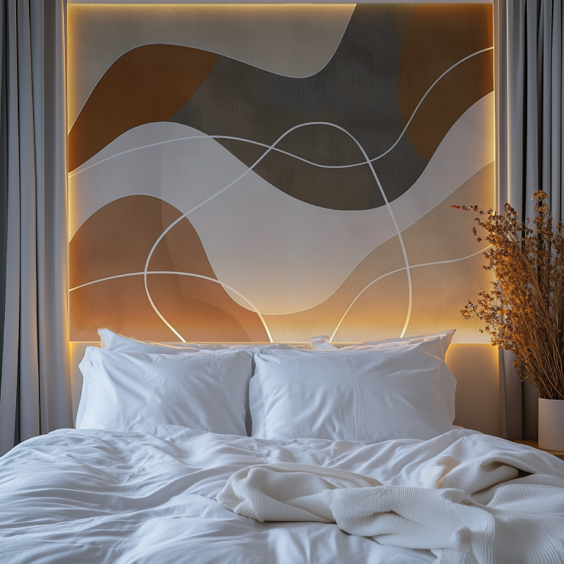 Papier peint panoramique marron tendance chambre premium