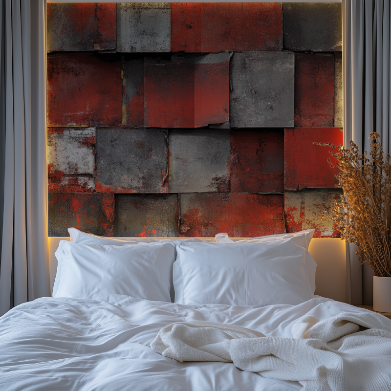 Papier peint trompe l oeil style industriel chambre premium