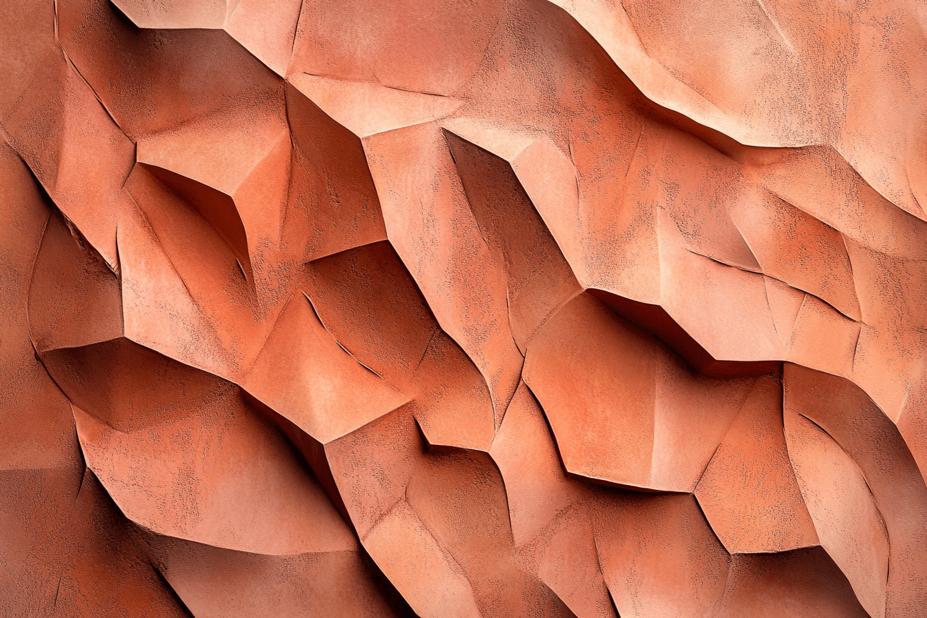Papier Peint Terracotta Effet Plâtre Sculpté