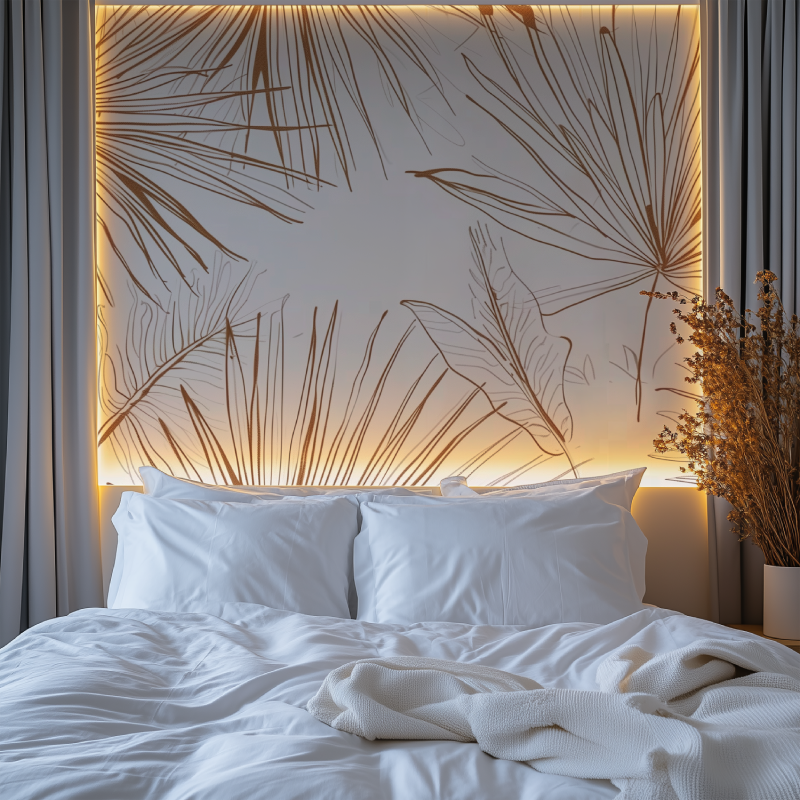 Papier peint panoramique fleurs en ligne chambre premium