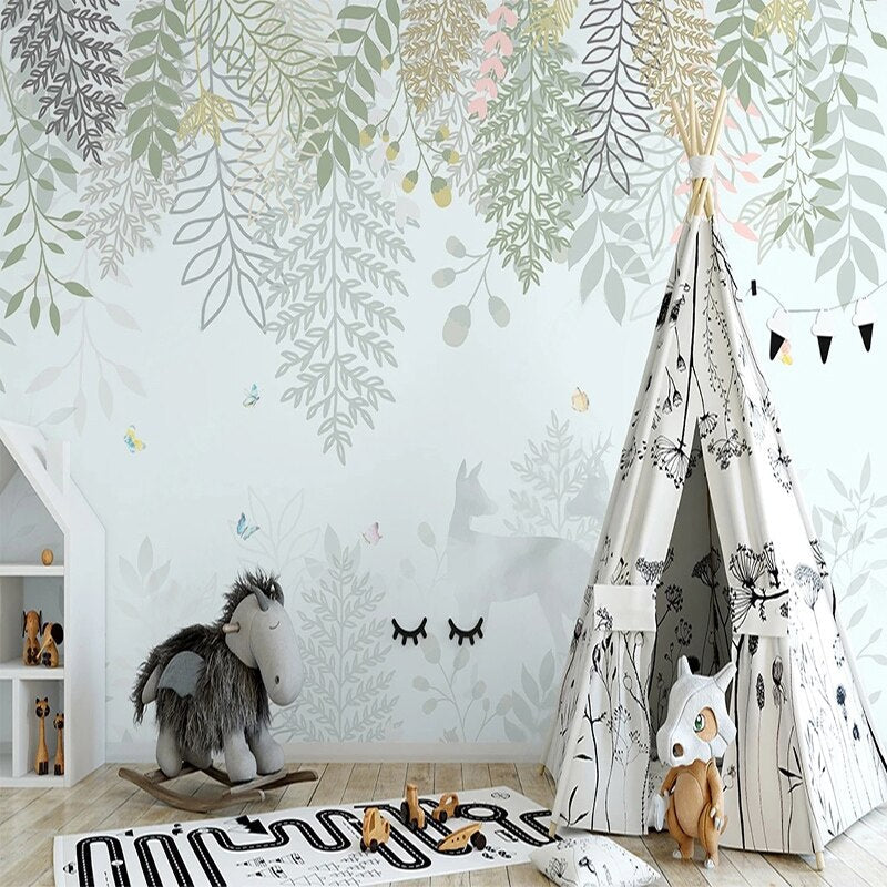 Animals Wallpaper <br/> Soft Green and Deer