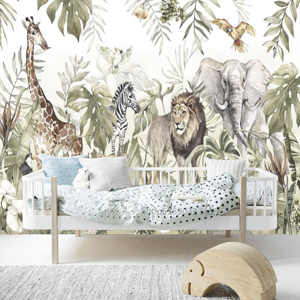 Papier Peint Animaux <br/> Jungle Royal avec Lion - Second Image