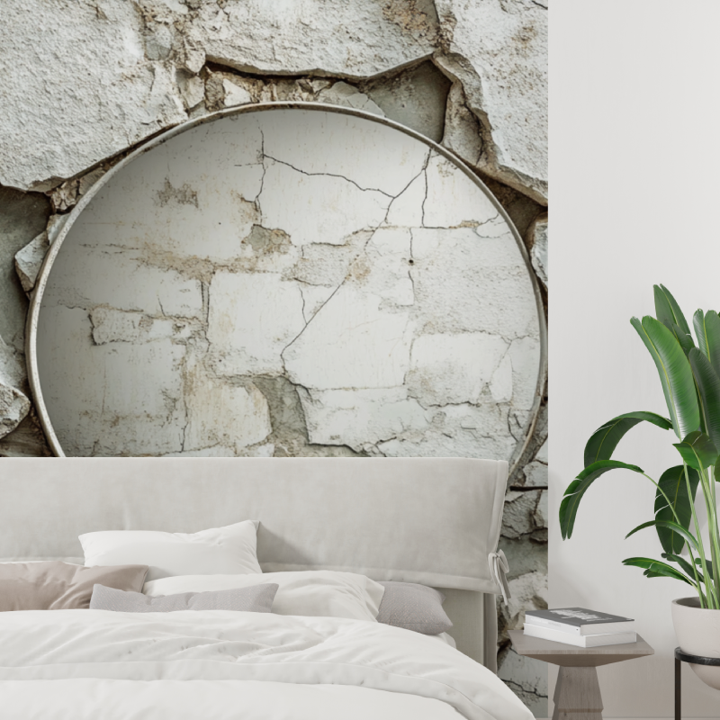 Papier peint trompe loeil pour toilette tapisserie tendance