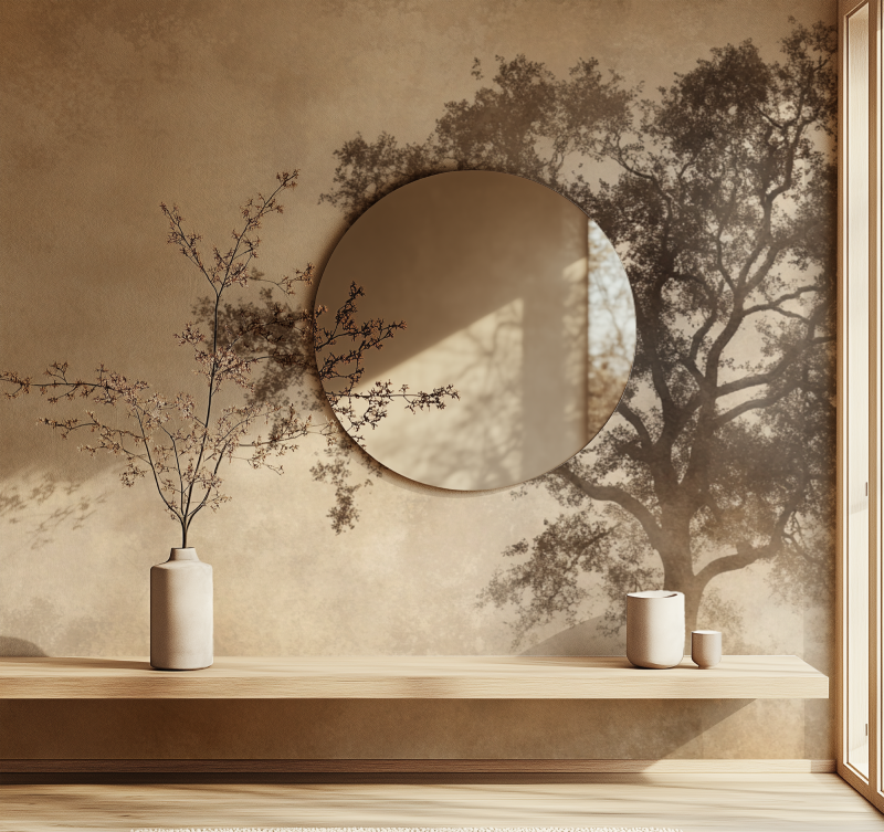 Papier peint arbre sepia miroir