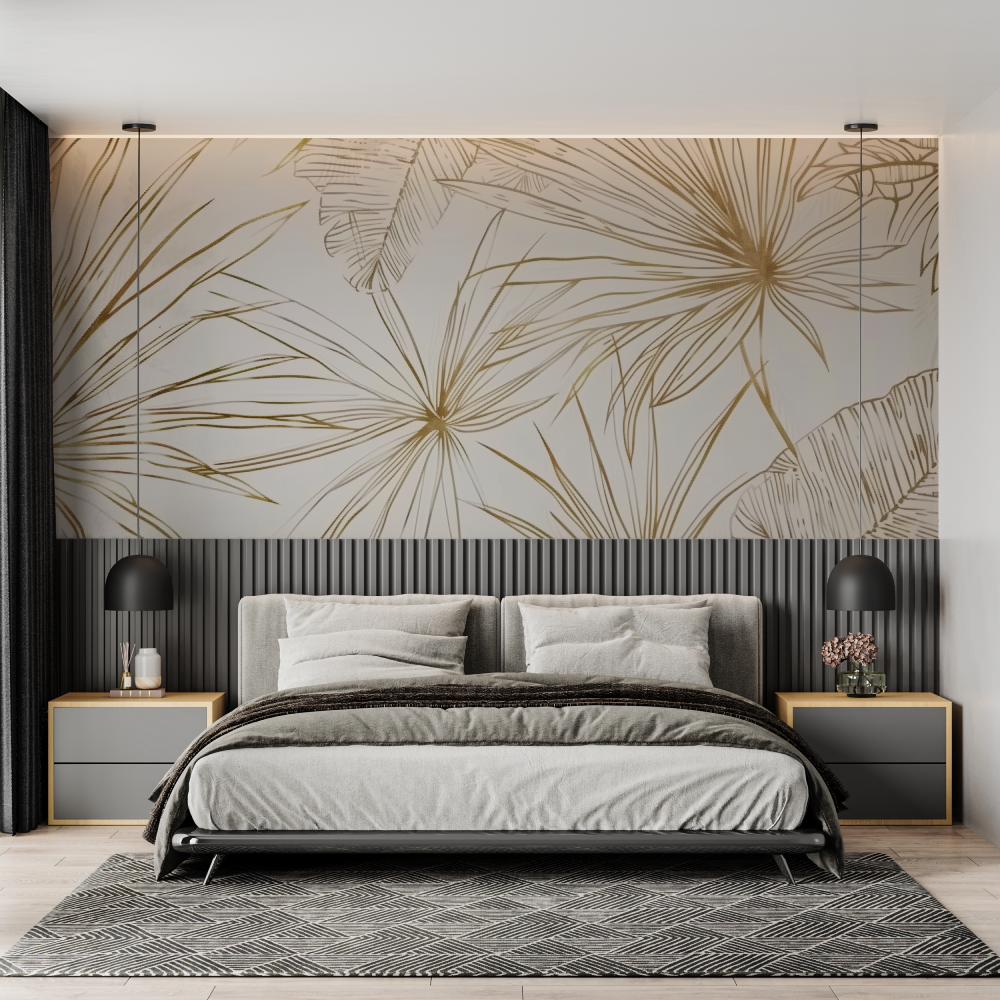 Papier peint panoramique illust...on chambre adulte tendance