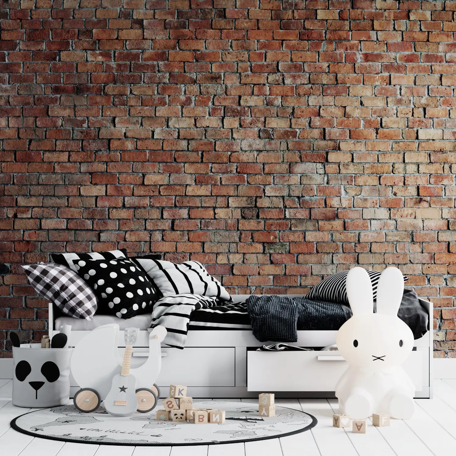 Teen Bedroom Brick Wallpaper - Second Image