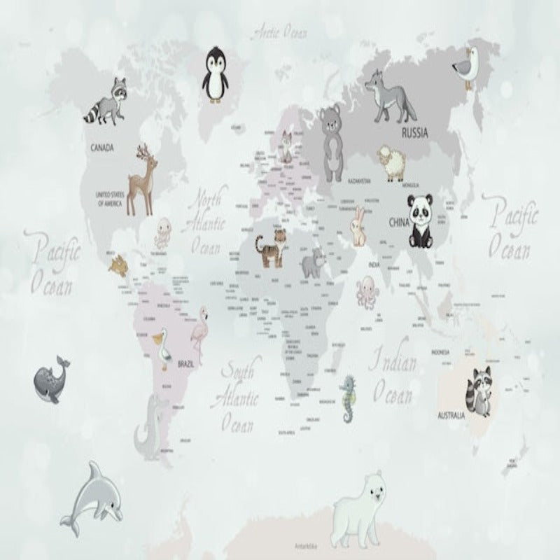 World Map Wallpaper <br/> Baby Animals - Second Image