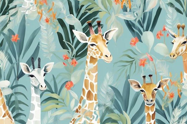 Giraffe Design baby wallpaper