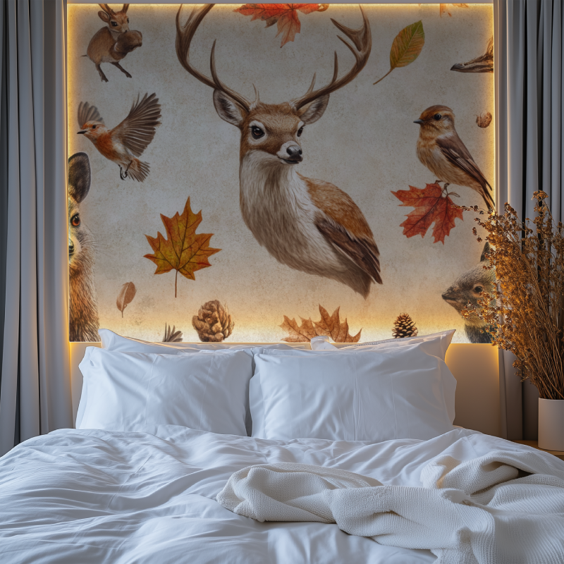 Papier peint trompe loeil animaux chambre premium