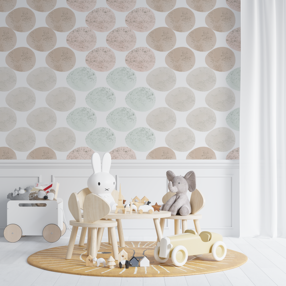 Papier peint motifs modernes bébés - bebe tipi