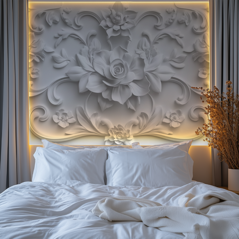 Papier peint trompe loeil moulure chambre tendanc