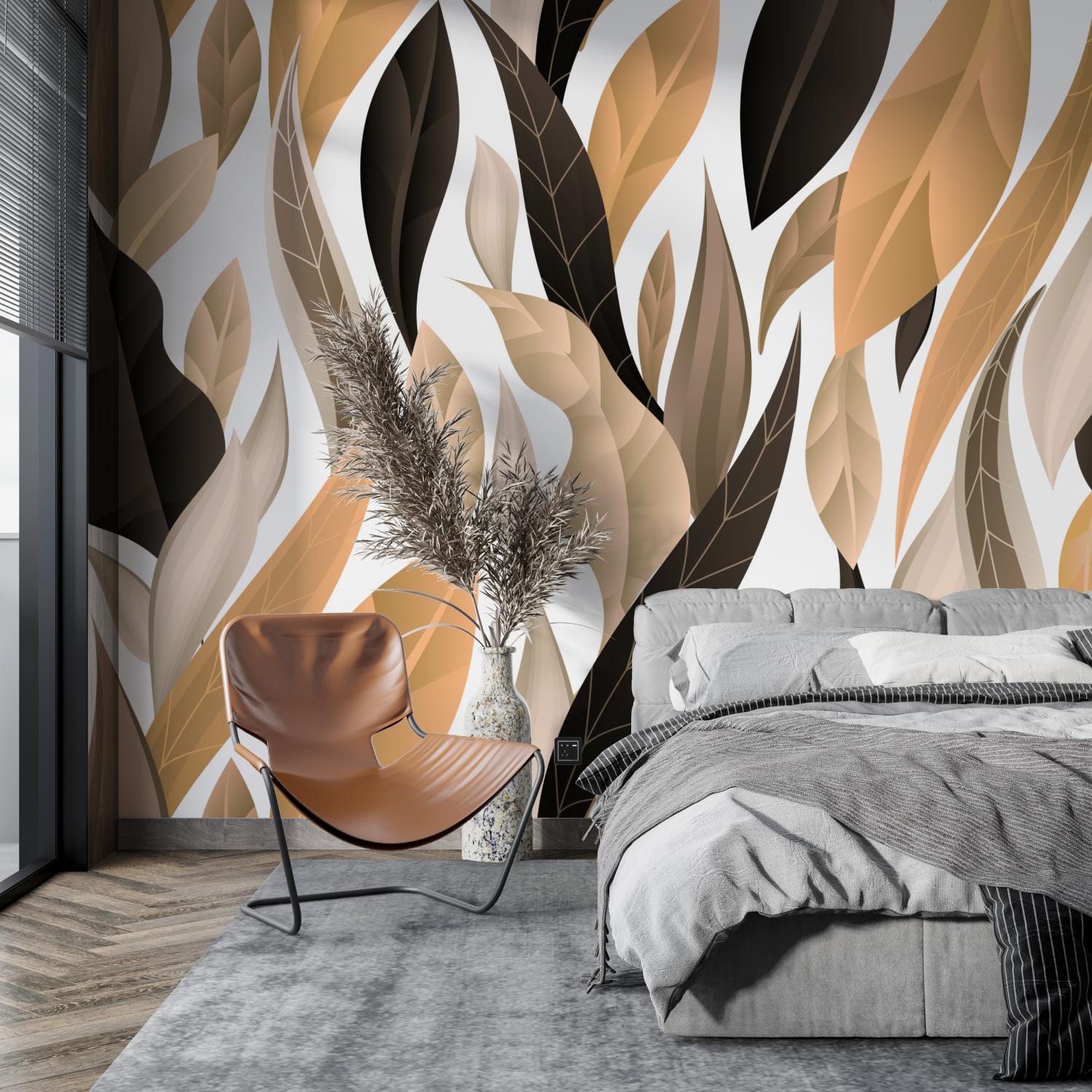 Papier Peint Noir Et Beige - tendance mur