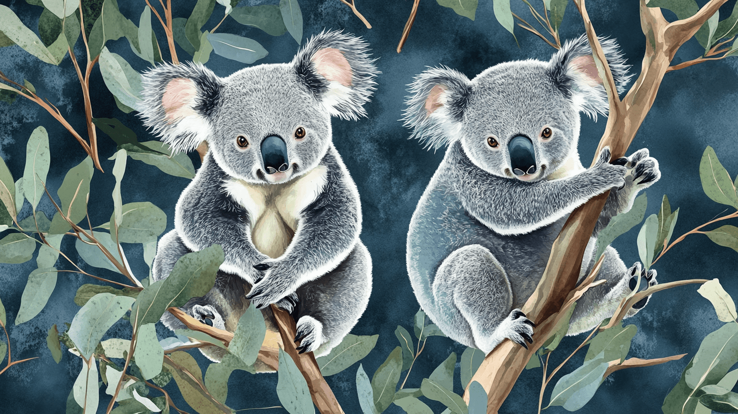 Papier Peint Koala Perché en Haut D’un Arbre
