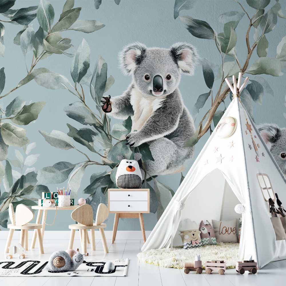 Papier peint koala dans le calme du soir chambre bebe