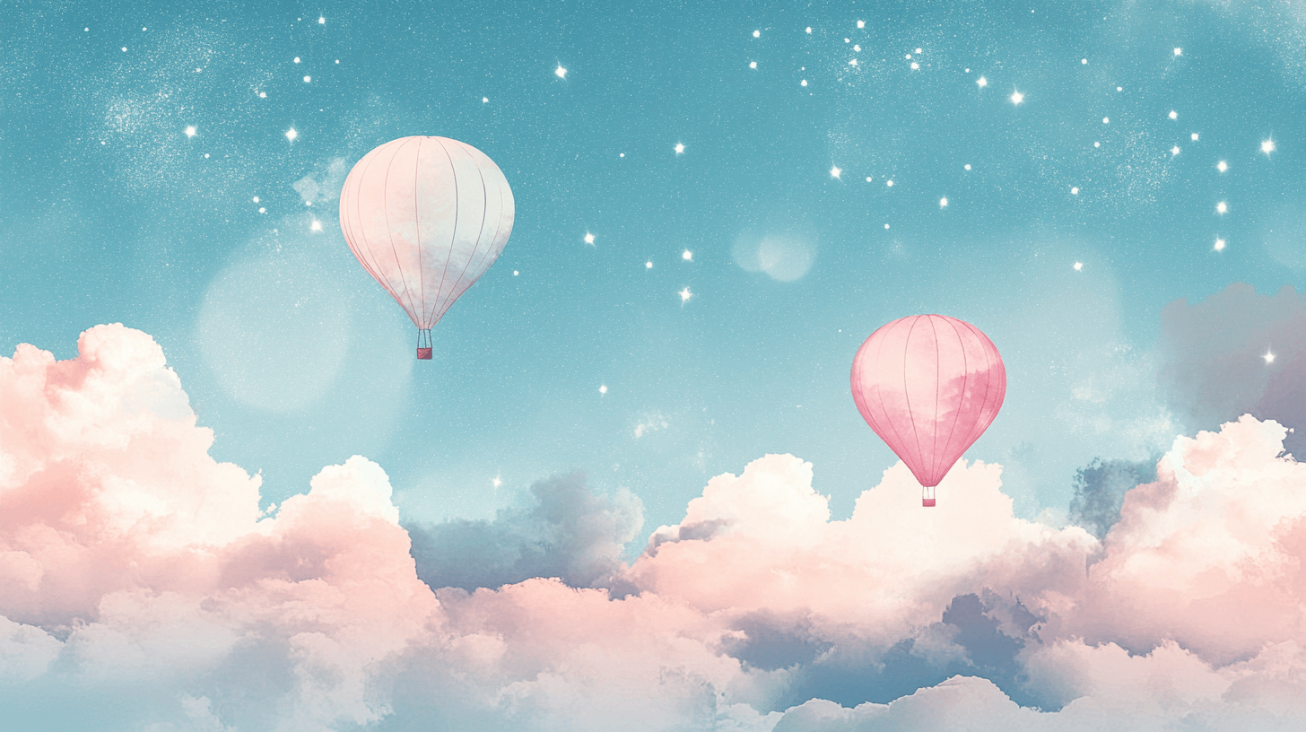 Papier Peint Montgolfière Et Ciel De Soirée Étoilée