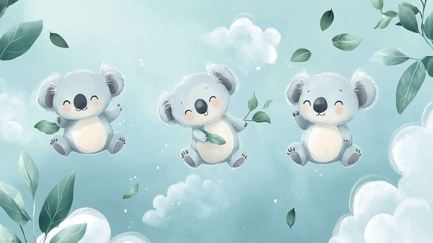 Papier Peint Koala Dans Un Souffle D’air
