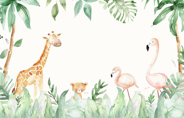 Baby Wallpaper Safari Pastel animals