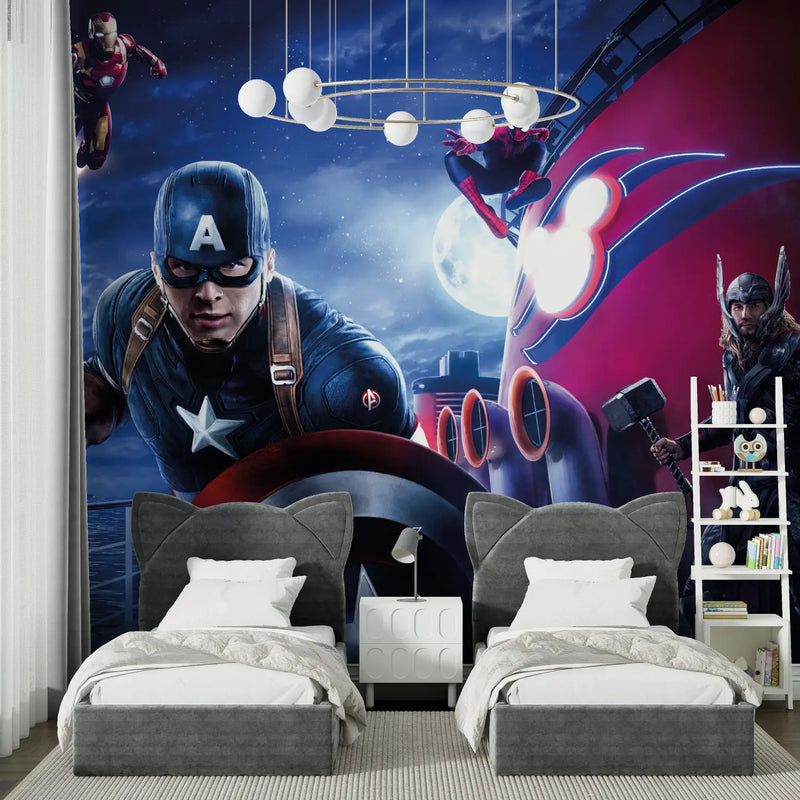 Papier Peint Avengers Panoramique - chambre spiderman